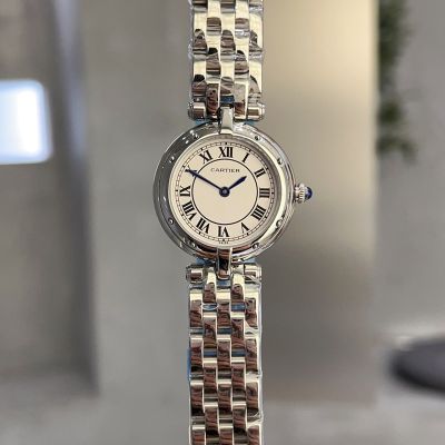 Cartier 27MM France Vintage White Dial Gold/Silver Strap Lady Watch